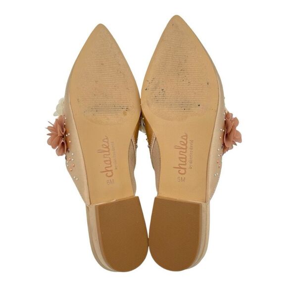 Charles by Charles Womens David Wesley Pointed Toe Flat Mules Beige Tan Size 5 - Picture 6 of 6
